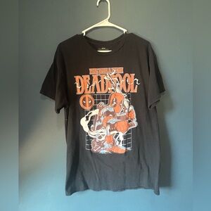Marvel Deadpool and Wolverine Black and Red Short Sleeve Tee